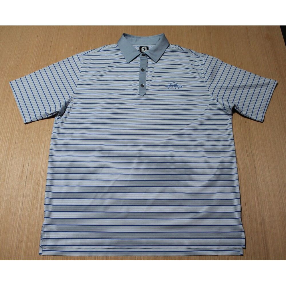 Footjoy‎ Polo Shirt Mens Size XL Gray Blue Short Sleeve Performance Golf
